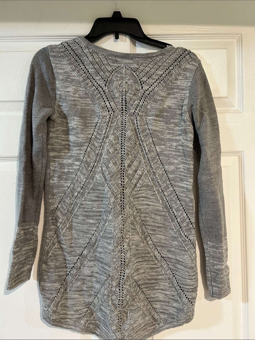 Nicole Gray Open-Knit Accent Long-Sleeve Sweater - Picture 2 of 4